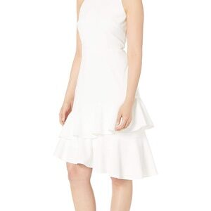Vince Camuto White Asymmetrical Halter Sundress